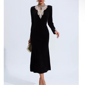 Elegant Black Long Sleeve Dress